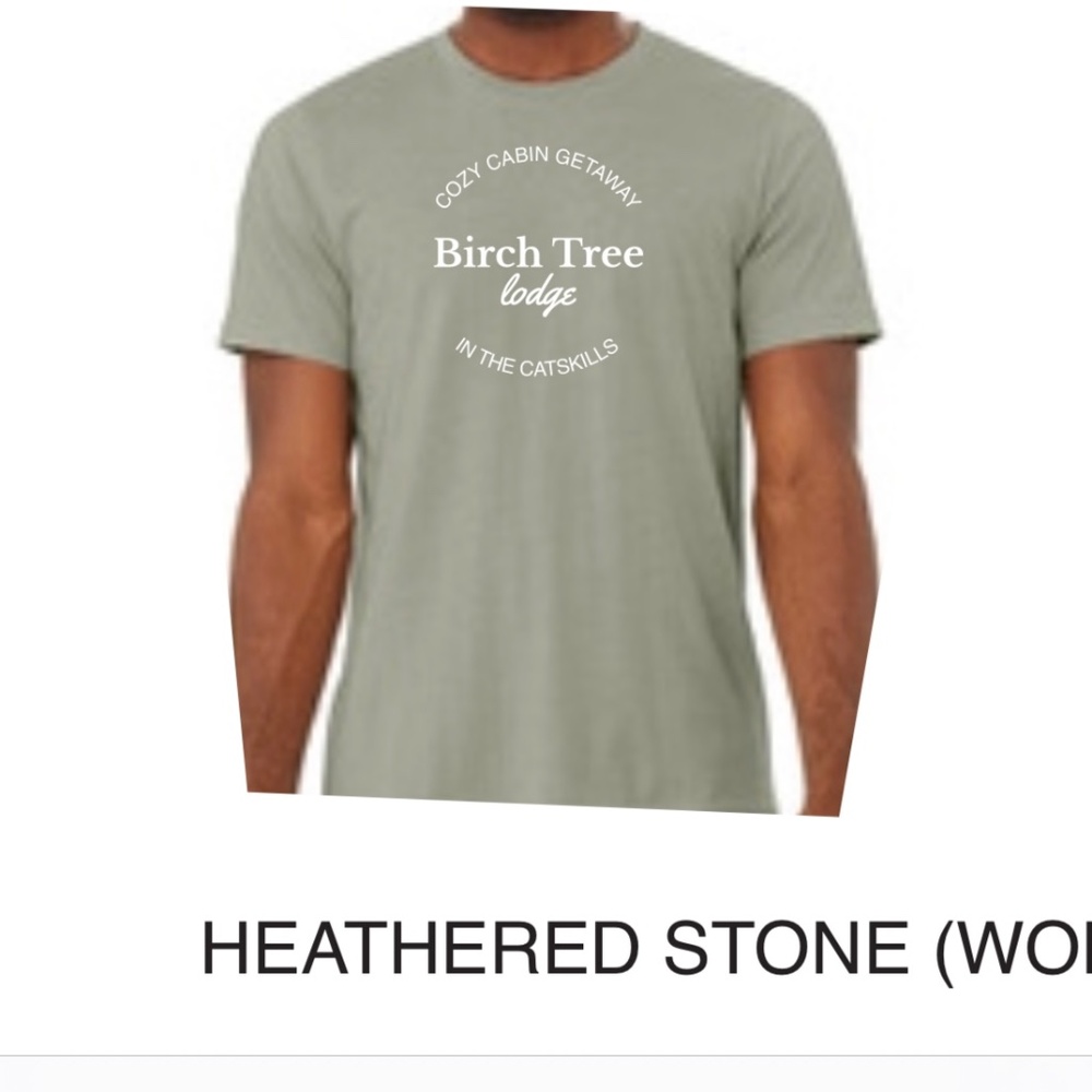 Birch Tree Lodge T-Shirt | Heathered Stone